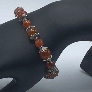 Red Dyed Agate Stone Bracelet